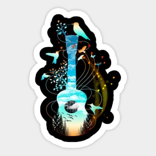 Classic Guitar Bird Costume Gift Sticker